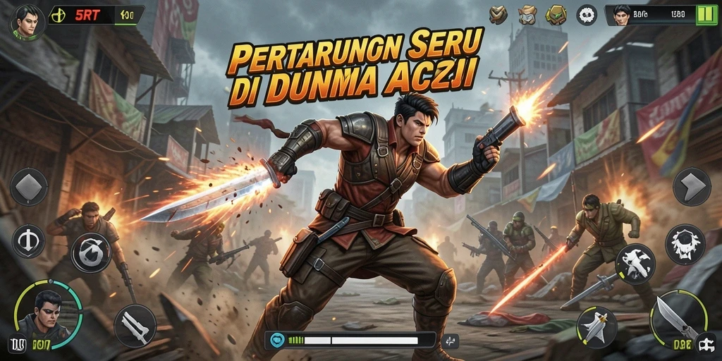 Tangkapan layar menunjukkan aksi mendebarkan dalam game 5RT.