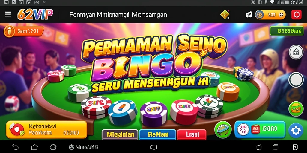 Tangkapan layar gameplay 62VIP menampilkan suasana seru permainan Bingo.