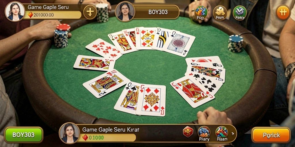 Tampilan gameplay seru dari game Gaple BOY303.