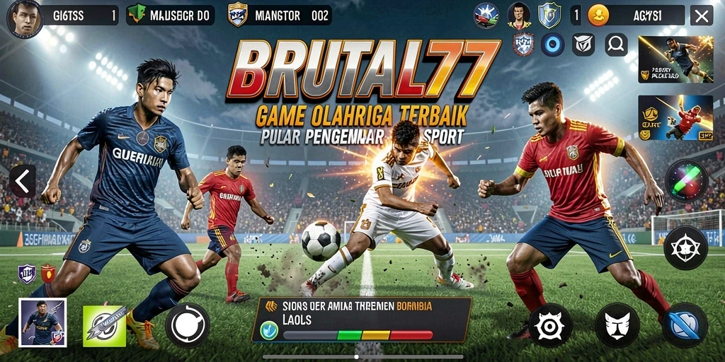 Gameplay BRUTAL77 yang menampilkan aksi olahraga yang seru.