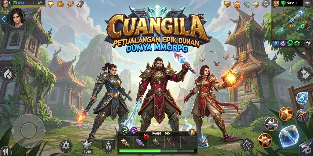 Tampilan gameplay seru dalam CUANGILA, membawa petualangan epik di dunia MMORPG.