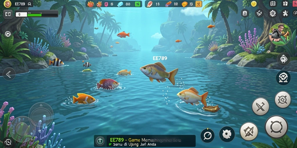 Tampilan menarik dari gameplay EE789 yang penuh warna dan realistis.