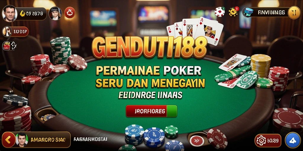 Tampilan gameplay seru poker di GENDUT188 yang mengasyikkan.