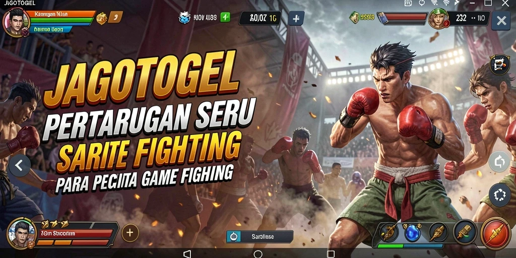 Tampilan gameplay <strong>JAGOTOGEL</strong> dengan karakter bertarung di arena.