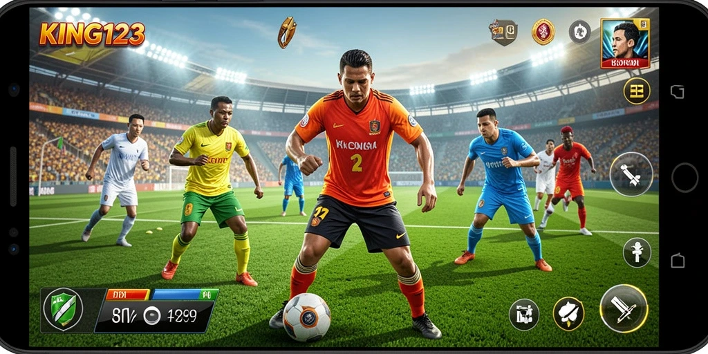 Tampilan screenshot KING123 menunjukkan aksi seru dalam gameplay olahraga.