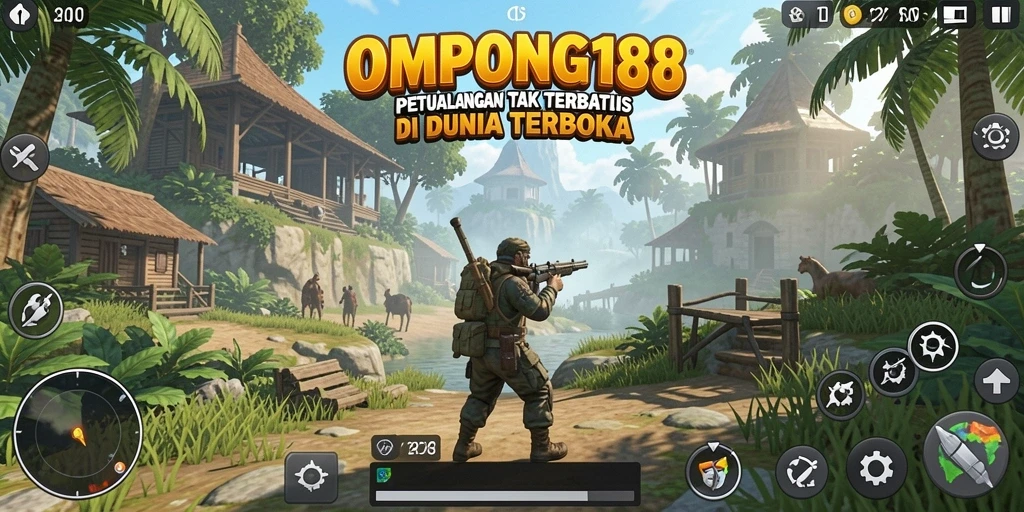 Screenshot OMPONG188 menampilkan suasana eksplorasi dunia Open World yang kaya.