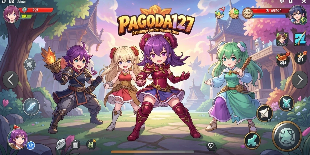 Screenshot dari gameplay seru PAGODA127 yang penuh warna dan aksi.