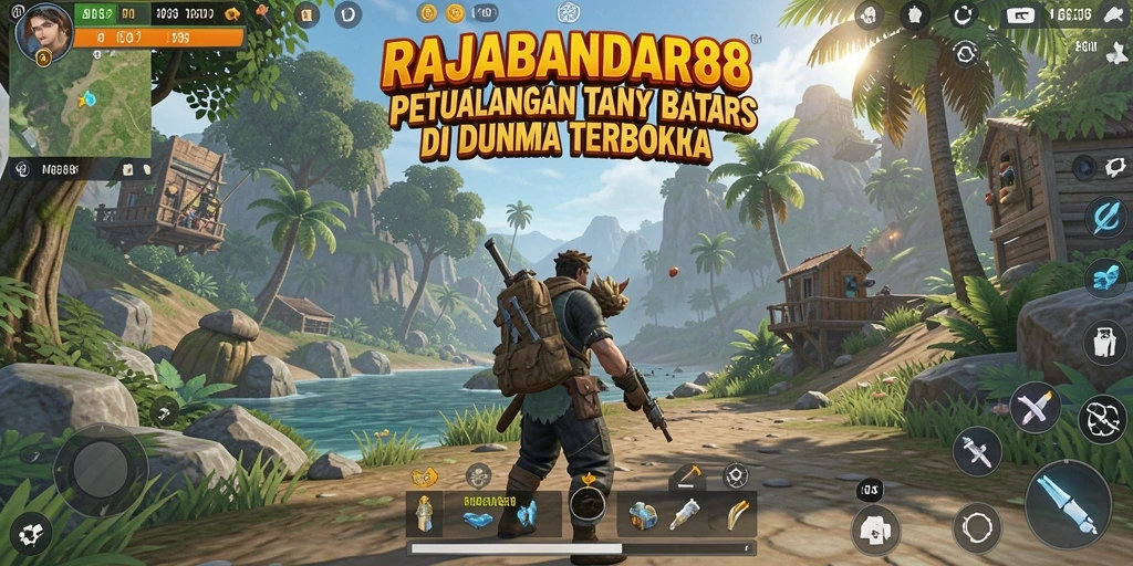 Tangkapan layar gameplay RAJABANDAR88 menampilkan petualangan seru di dunia terbuka.