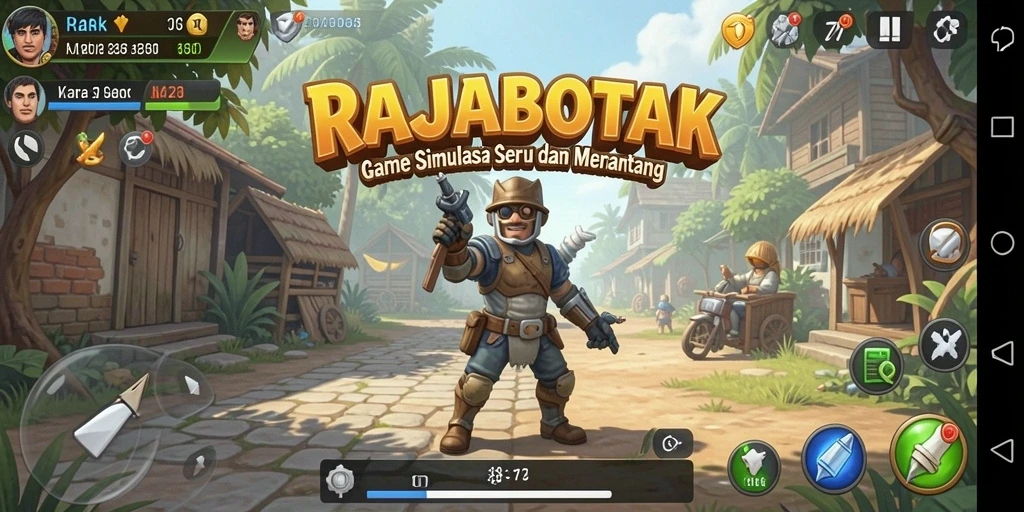 Screenshot gameplay RAJABOTAK yang penuh dengan aksi dan strategi.