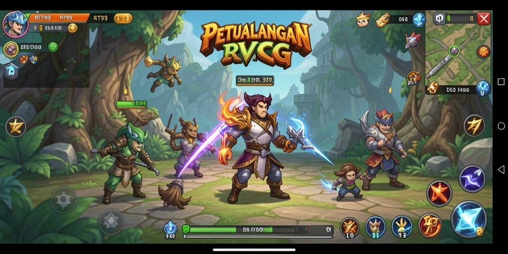 Fitur gameplay menarik di RT99 dengan grafis RPG yang memukau.