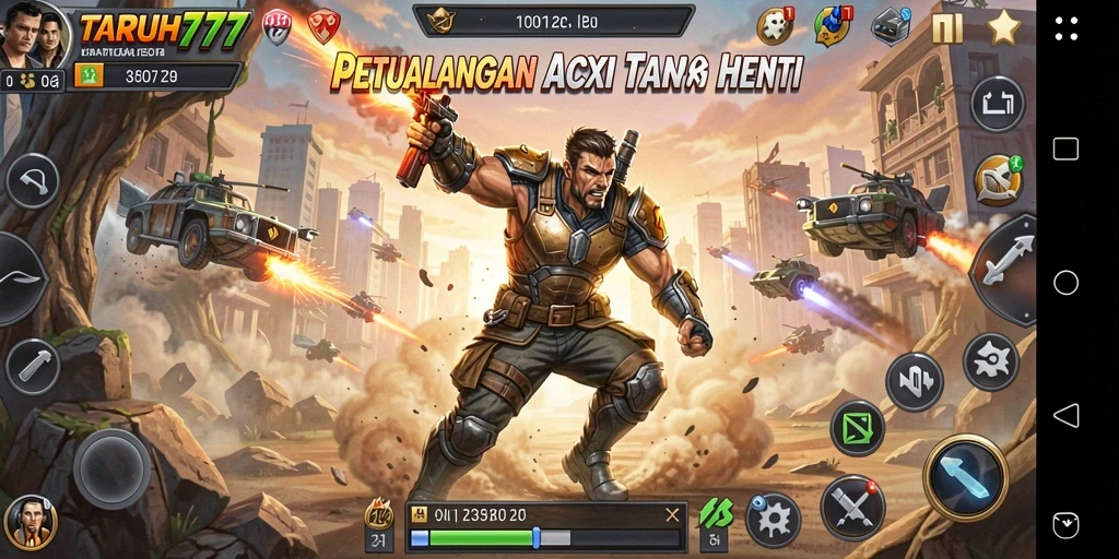 Tangkapan layar TARUH777 menampilkan aksi pertempuran mendebarkan.