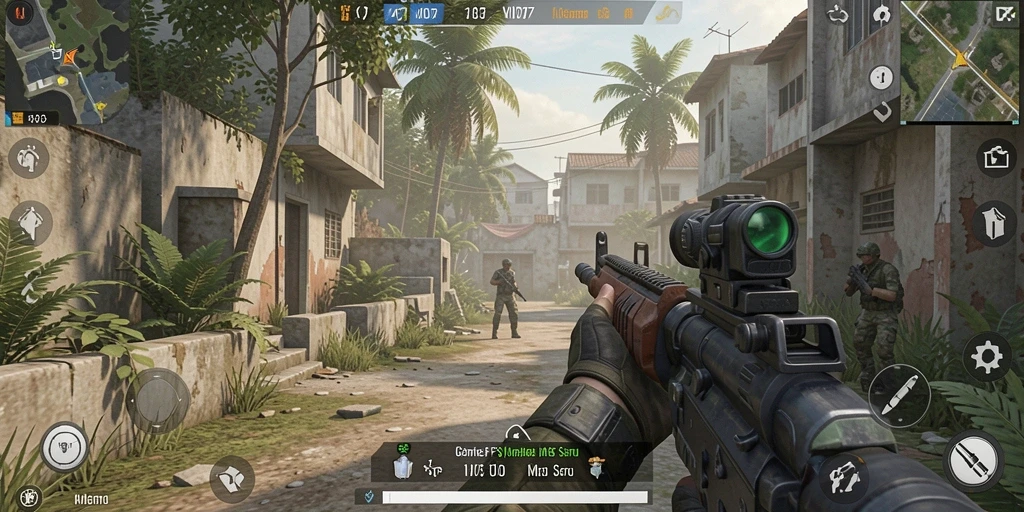 Screenshot gameplay <strong>VIO77</strong> menunjukkan aksi tembak-menembak yang intens.