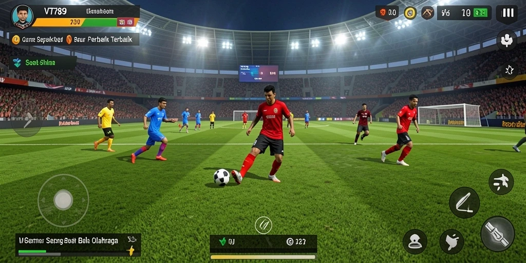 Tangkapan layar permainan VT789 dengan aksi sepak bola seru.